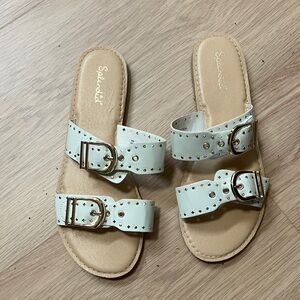 Splendid White Studded Sandals